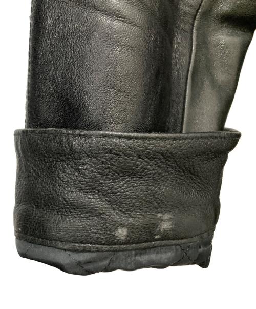 BARNS（バーンズ）BARNS (バーンズ) ノーカラーレザージャケット ブラック サイズ:２の古着・服飾アイテム