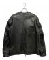 BARNS (バーンズ) ノーカラーレザージャケット ブラック サイズ:２：18000円