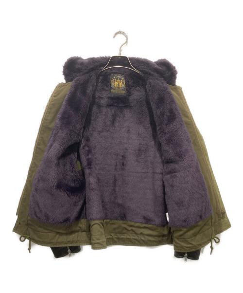 ALDIES（アールディーズ）ALDIES (アールディーズ) 袖レザーデッキジャケット カーキ×ブラック サイズ:Mの古着・服飾アイテム