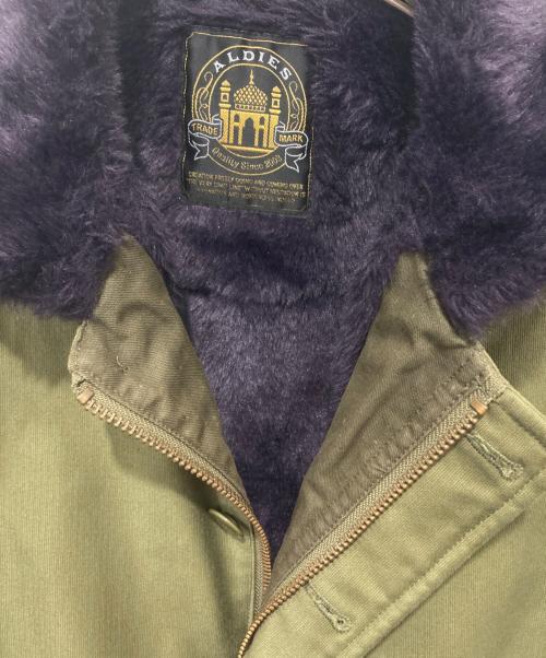 ALDIES（アールディーズ）ALDIES (アールディーズ) 袖レザーデッキジャケット カーキ×ブラック サイズ:Mの古着・服飾アイテム