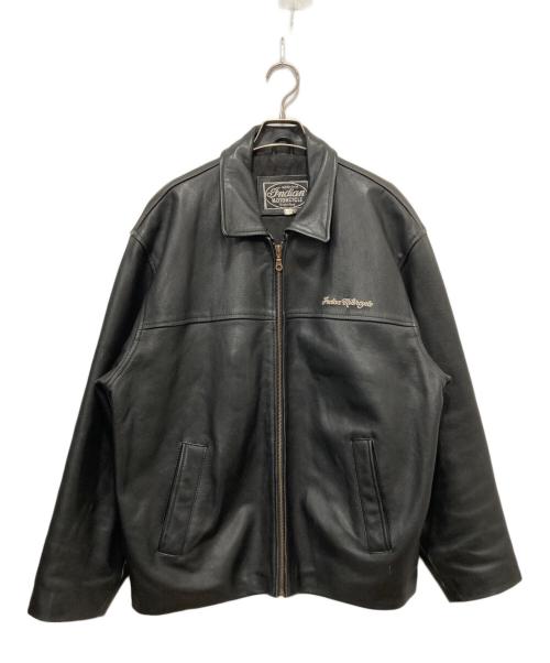 INDIAN MOTORCYCLE（インディアンモーターサイクル）INDIAN MOTORCYCLE (インディアンモーターサイクル) レザージャケット ブラック サイズ:Ｌの古着・服飾アイテム