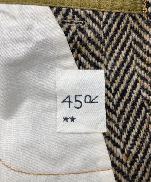 45R（フォーティファイブ・アール）45R (フォーティファイブ・アール) ドネガルツイードのノーカラーアニーミニジャケット ベージュ サイズ:2の古着・服飾アイテム