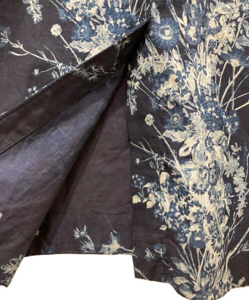 45R（フォーティファイブ・アール）45R (フォーティファイブ・アール) 504オックスブーケストライププリントのパフブリッジドレス インディゴ サイズ:FREEの古着・服飾アイテム