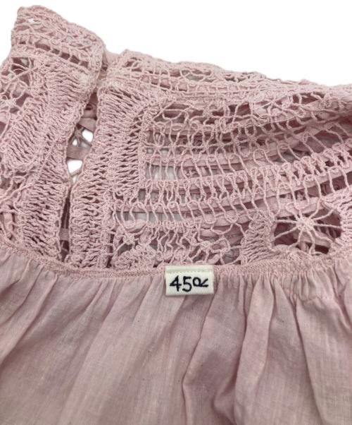 45R（フォーティファイブ・アール）45R (フォーティファイブ・アール) インドカディリボンレースブラウス ピンク サイズ:2の古着・服飾アイテム
