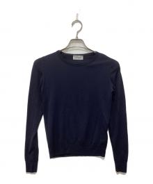 JOHN SMEDLEY（ジョンスメドレー）の古着「ウールニット」｜ネイビー
