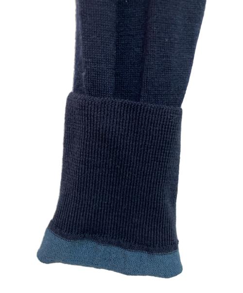 JOHN SMEDLEY（ジョンスメドレー）JOHN SMEDLEY (ジョンスメドレー) バイカラーカーディガン ブルー×ネイビー サイズ:Mの古着・服飾アイテム