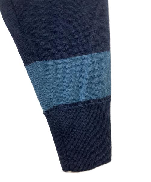 JOHN SMEDLEY（ジョンスメドレー）JOHN SMEDLEY (ジョンスメドレー) バイカラーカーディガン ブルー×ネイビー サイズ:Mの古着・服飾アイテム