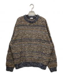 crepuscule×URBAN RESEARCH（クレプスキュール×アーバンリサーチ）の古着「Multi Border Mix CRE」｜ネイビー×ブラウン