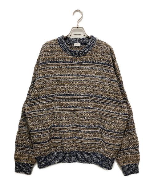 crepuscule（クレプスキュール）crepuscule (クレプスキュール) URBAN RESEARCH (アーバンリサーチ) Multi Border Mix CRE ネイビー×ブラウン サイズ:2の古着・服飾アイテム