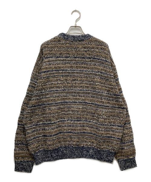 crepuscule（クレプスキュール）crepuscule (クレプスキュール) URBAN RESEARCH (アーバンリサーチ) Multi Border Mix CRE ネイビー×ブラウン サイズ:2の古着・服飾アイテム