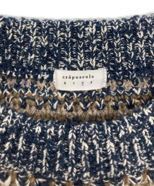 crepuscule（クレプスキュール）crepuscule (クレプスキュール) URBAN RESEARCH (アーバンリサーチ) Multi Border Mix CRE ネイビー×ブラウン サイズ:2の古着・服飾アイテム