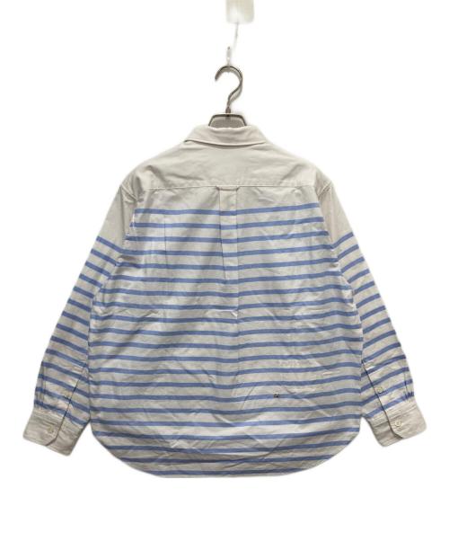 45R（フォーティファイブ・アール）45R (フォーティファイブ・アール) スーピマオックスの908オーシャンちび襟バスクシャツ ブルー×ホワイト サイズ:不明の古着・服飾アイテム
