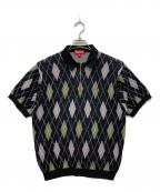 SUPREMEシュプリーム）の古着「Argyle Zip Polo」｜ブラック