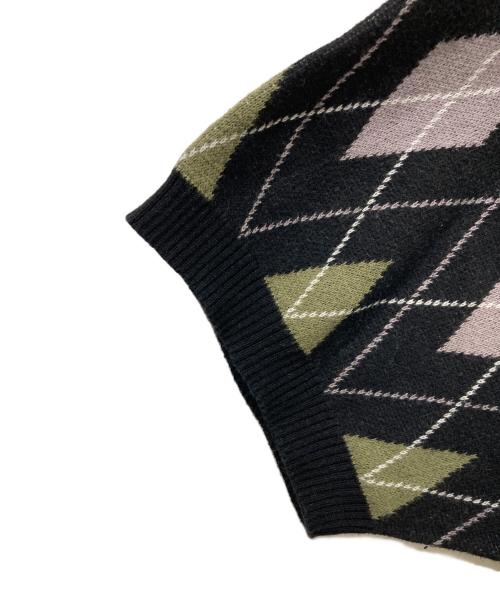 SUPREME（シュプリーム）Supreme (シュプリーム) Argyle Zip Polo ブラック サイズ:Mの古着・服飾アイテム