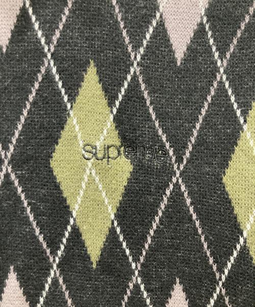 SUPREME（シュプリーム）Supreme (シュプリーム) Argyle Zip Polo ブラック サイズ:Mの古着・服飾アイテム
