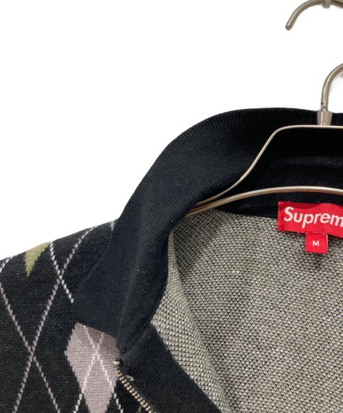 SUPREME（シュプリーム）Supreme (シュプリーム) Argyle Zip Polo ブラック サイズ:Mの古着・服飾アイテム