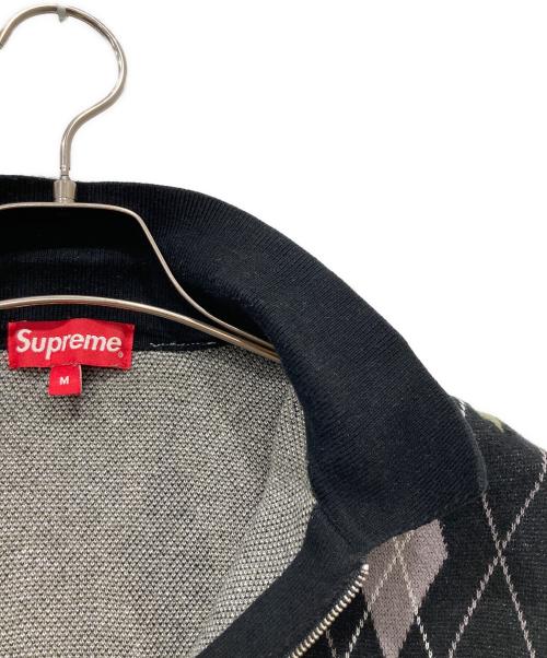 SUPREME（シュプリーム）Supreme (シュプリーム) Argyle Zip Polo ブラック サイズ:Mの古着・服飾アイテム
