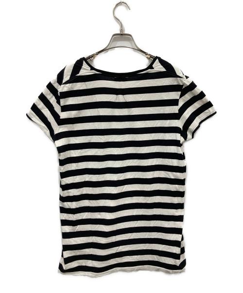 Saint Laurent Paris（サンローランパリ）Saint Laurent Paris (サンローランパリ) ボーダーカットソー / 14SS エディ期 ホワイト×ブラック サイズ:Mの古着・服飾アイテム