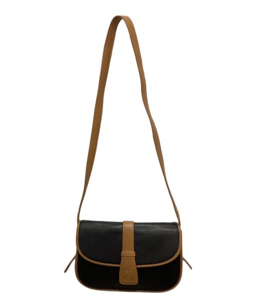 CELINE（セリーヌ）CELINE (セリーヌ) トリオンフロゴショルダーバッグ ブラック×ブラウンの古着・服飾アイテム