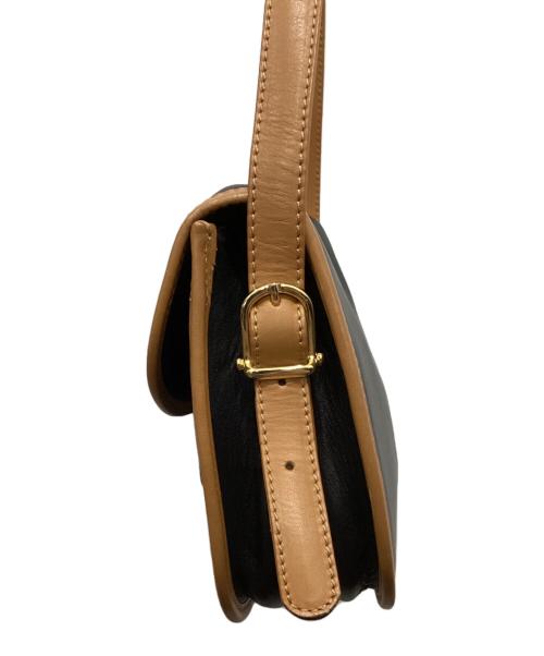 CELINE（セリーヌ）CELINE (セリーヌ) トリオンフロゴショルダーバッグ ブラック×ブラウンの古着・服飾アイテム