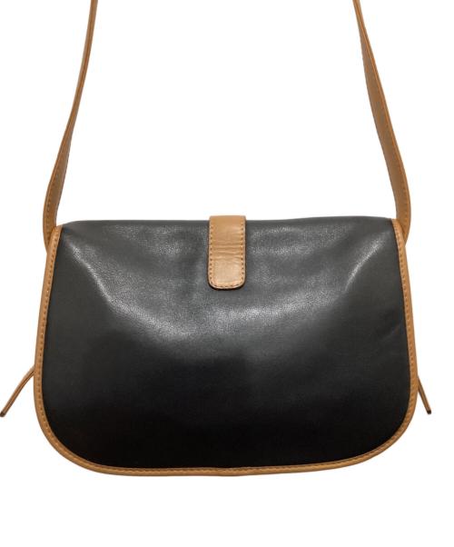 CELINE（セリーヌ）CELINE (セリーヌ) トリオンフロゴショルダーバッグ ブラック×ブラウンの古着・服飾アイテム