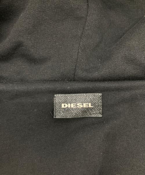 DIESEL（ディーゼル）DIESEL (ディーゼル) ラムレザー切替Wジップパーカー ブラック サイズ:Sの古着・服飾アイテム