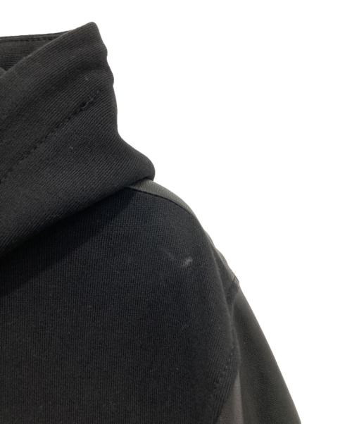 DIESEL（ディーゼル）DIESEL (ディーゼル) ラムレザー切替Wジップパーカー ブラック サイズ:Sの古着・服飾アイテム