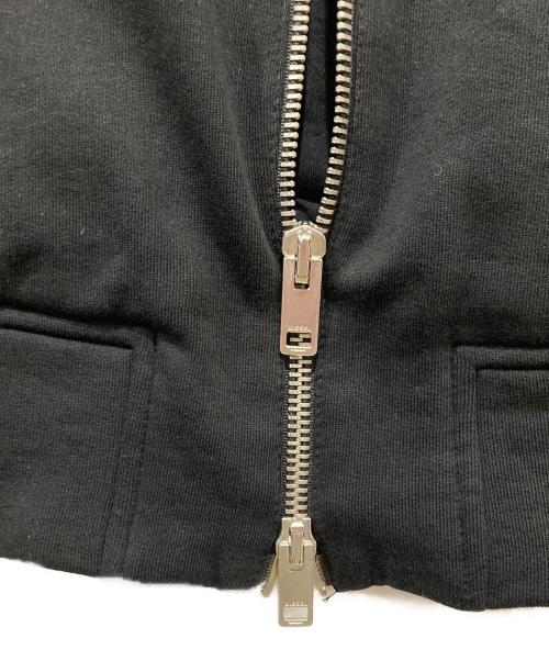 DIESEL（ディーゼル）DIESEL (ディーゼル) ラムレザー切替Wジップパーカー ブラック サイズ:Sの古着・服飾アイテム