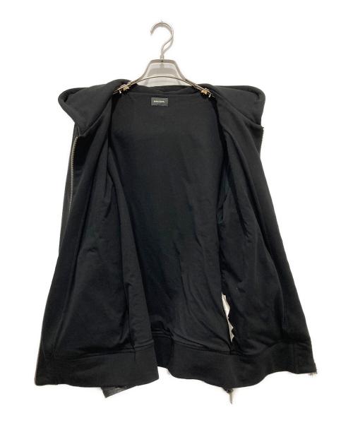 DIESEL（ディーゼル）DIESEL (ディーゼル) ラムレザー切替Wジップパーカー ブラック サイズ:Sの古着・服飾アイテム