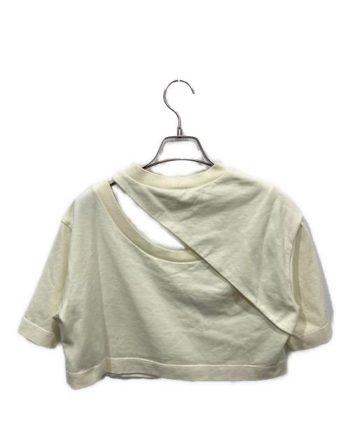 ALEXANDER McQUEEN（アレキサンダーマックイーン）ALEXANDER McQUEEN (アレキサンダーマックイーン) クロップドデザインカットソー イエロー サイズ:36の古着・服飾アイテム