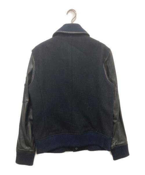 BURBERRY BLACK LABEL（バーバリーブラックレーベル）BURBERRY BLACK LABEL (バーバリーブラックレーベル) レザー切替スタジャン ブラック サイズ:Mの古着・服飾アイテム