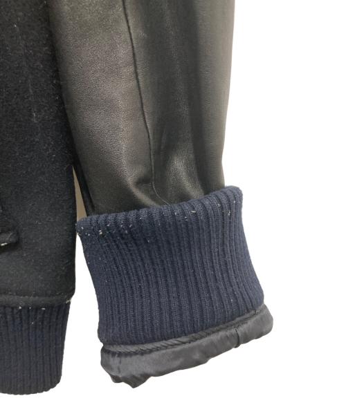 BURBERRY BLACK LABEL（バーバリーブラックレーベル）BURBERRY BLACK LABEL (バーバリーブラックレーベル) レザー切替スタジャン ブラック サイズ:Mの古着・服飾アイテム