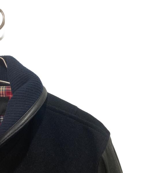 BURBERRY BLACK LABEL（バーバリーブラックレーベル）BURBERRY BLACK LABEL (バーバリーブラックレーベル) レザー切替スタジャン ブラック サイズ:Mの古着・服飾アイテム