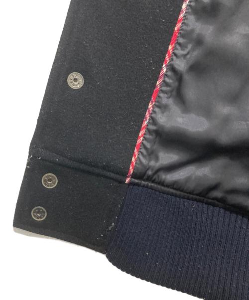 BURBERRY BLACK LABEL（バーバリーブラックレーベル）BURBERRY BLACK LABEL (バーバリーブラックレーベル) レザー切替スタジャン ブラック サイズ:Mの古着・服飾アイテム