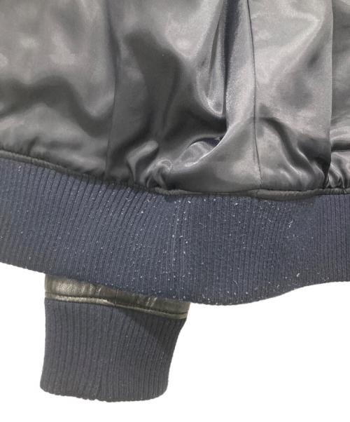 BURBERRY BLACK LABEL（バーバリーブラックレーベル）BURBERRY BLACK LABEL (バーバリーブラックレーベル) レザー切替スタジャン ブラック サイズ:Mの古着・服飾アイテム