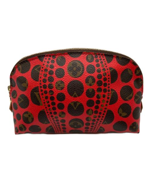 LOUIS VUITTON（ルイ ヴィトン）LOUIS VUITTON (ルイ ヴィトン) パンプキンドット ポシェット コスメティック レッド×ブラウンの古着・服飾アイテム