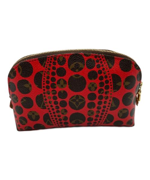 LOUIS VUITTON（ルイ ヴィトン）LOUIS VUITTON (ルイ ヴィトン) パンプキンドット ポシェット コスメティック レッド×ブラウンの古着・服飾アイテム