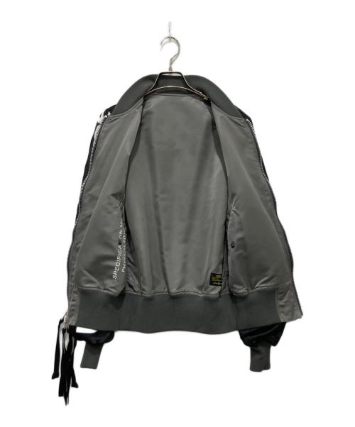 uniform experiment（ユニフォームエクスペリメント）uniform experiment (ユニフォームエクスペリメント) GRAFFITI REVERSIBLE MA-1 ブラック×グレー サイズ:1の古着・服飾アイテム