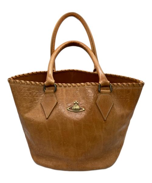 Vivienne Westwood（ヴィヴィアンウエストウッド）Vivienne Westwood (ヴィヴィアンウエストウッド) レザートートバッグ ブラウンの古着・服飾アイテム