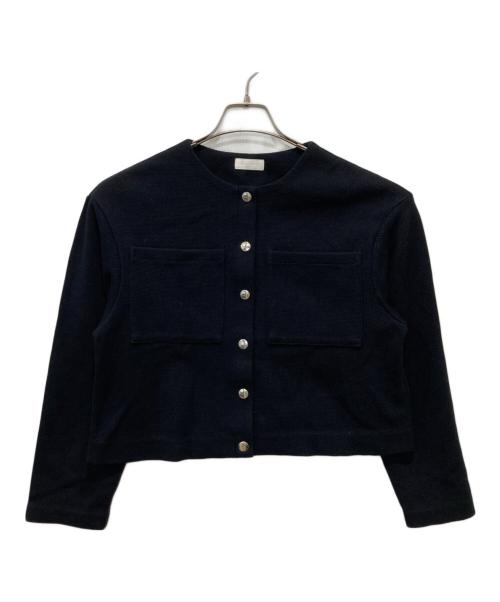 BALLSEY（ボールジィ）BALLSEY (ボールジィ) イギージャージー ショートカーディガン ブラック サイズ:36の古着・服飾アイテム