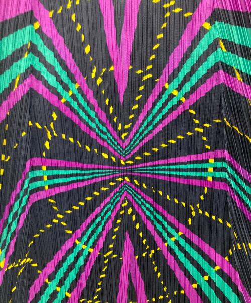 PLEATS PLEASE（プリーツプリーズ）PLEATS PLEASE (プリーツプリーズ) 総柄プリーツスカート ネイビー×パープル サイズ:3の古着・服飾アイテム