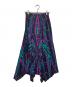 PLEATS PLEASE（プリーツプリーズ）の古着「総柄プリーツスカート」｜ネイビー×パープル