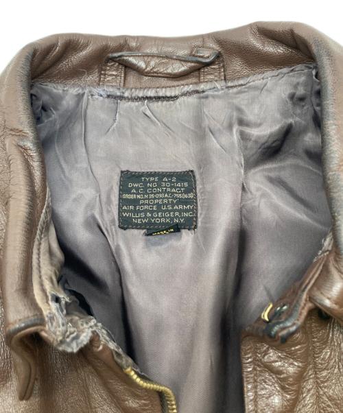 Willis&Geiger（ウィリスアンドガイガー）Willis&Geiger (ウィルスガイガー) A-2レザーフライトジャケット ブラウン サイズ:44の古着・服飾アイテム