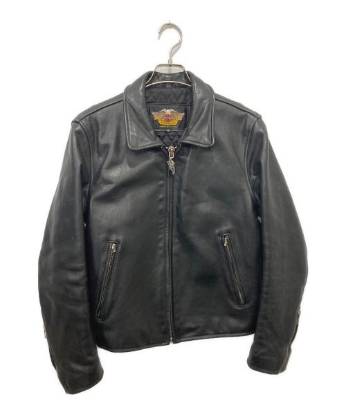 HARLEY-DAVIDSON（ハーレーダビッドソン）HARLEY-DAVIDSON (ハーレーダビッドソン) カウレザージャケット ブラック サイズ:Sの古着・服飾アイテム