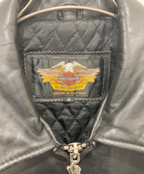 HARLEY-DAVIDSON（ハーレーダビッドソン）HARLEY-DAVIDSON (ハーレーダビッドソン) カウレザージャケット ブラック サイズ:Sの古着・服飾アイテム