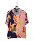 stussyステューシー）の古着「和柄シャツ」｜ピンク×ネイビー