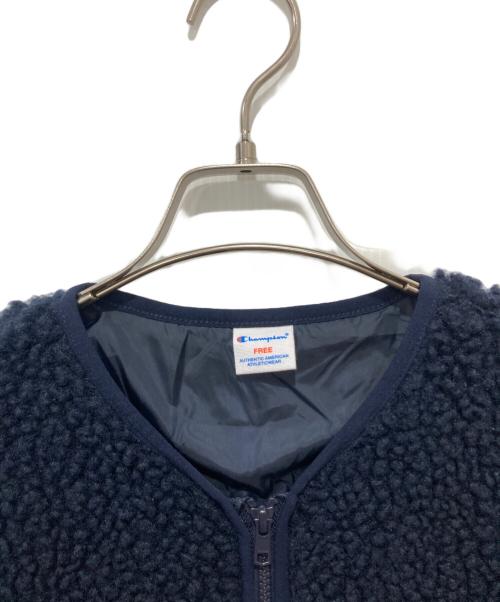Champion（チャンピオン）Champion (チャンピオン) JOURNAL STANDARD relume (ジャーナルスタンダード レリューム) ボアフリースジップアップブルゾン ネイビー サイズ:FREEの古着・服飾アイテム