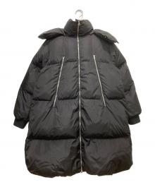MM6 Maison Margiela（エムエムシックスメゾンマルジェラ）の古着「ヴァージンウールブレンドジップアップロングダウンジャケット」｜ブラック