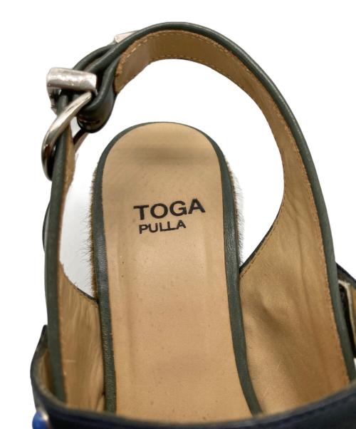 TOGA PULLA（トーガ プルラ）TOGA PULLA (トーガ プルラ) ハラコソールプラットフォームサンダル グリーン サイズ:36の古着・服飾アイテム