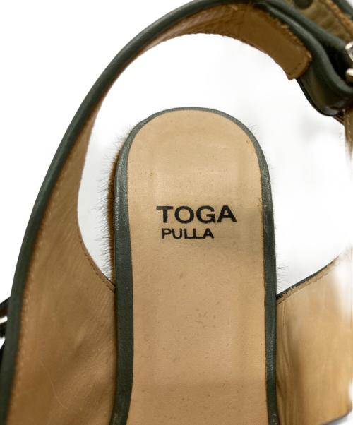 TOGA PULLA（トーガ プルラ）TOGA PULLA (トーガ プルラ) ハラコソールプラットフォームサンダル グリーン サイズ:36の古着・服飾アイテム